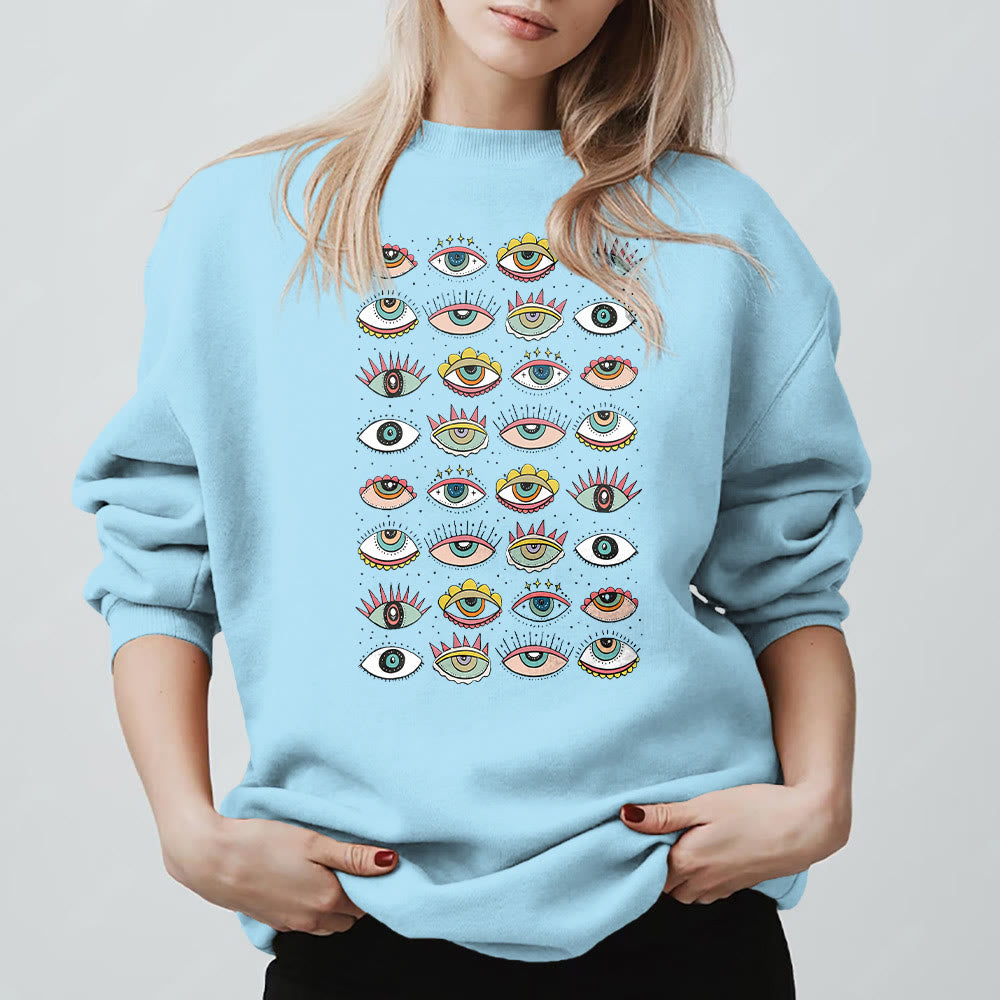 Olivenorma Fashionable Multi Evil Eye Symbol Sweatshirt - image 10