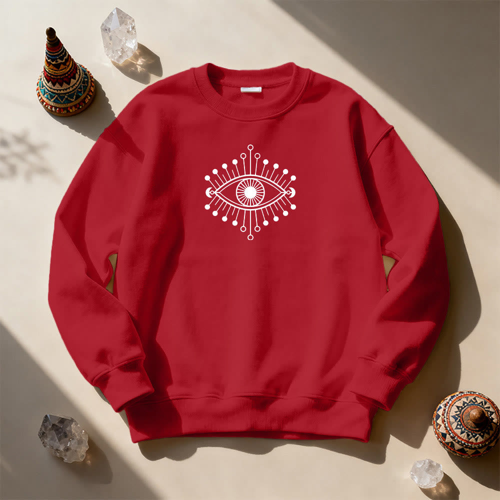 Olivenorma Vogue Demon Eye Designed Sweatshirt - Red - 2XL - image 13