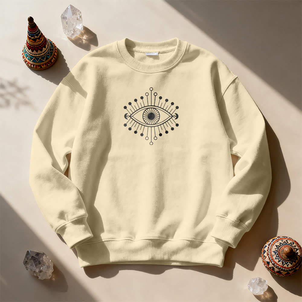 Olivenorma Vogue Demon Eye Designed Sweatshirt - Khaki - 2XL - image 1
