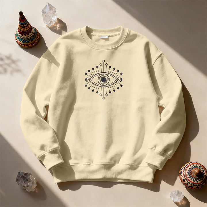 Olivenorma Vogue Demon Eye Designed Sweatshirt - Khaki - 2XL - image 1