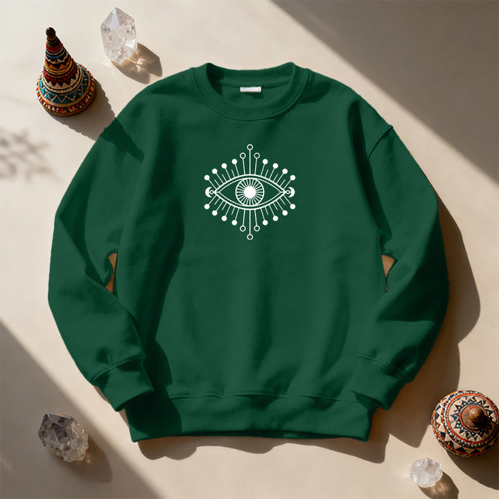 Olivenorma Vogue Demon Eye Designed Sweatshirt - Green - 2XL - image 15