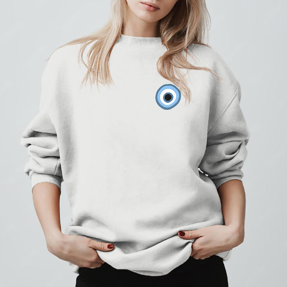 Olivenorma Unisex Blue Evil Eye Sweatshirt - image 9