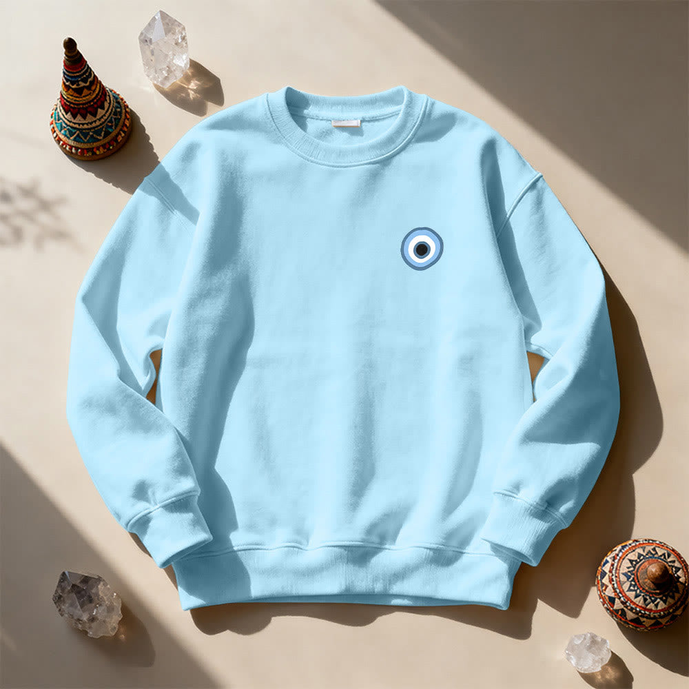 Olivenorma Unisex Blue Evil Eye Sweatshirt - image 5