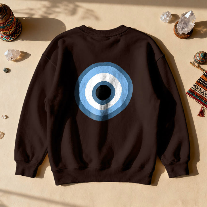 Olivenorma Unisex Blue Evil Eye Sweatshirt - Brown - 2XL - image 16
