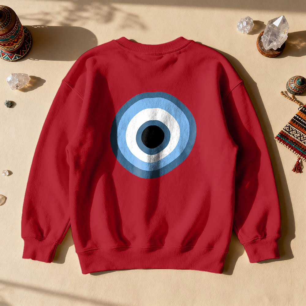 Olivenorma Unisex Blue Evil Eye Sweatshirt - Red - 2XL - image 22
