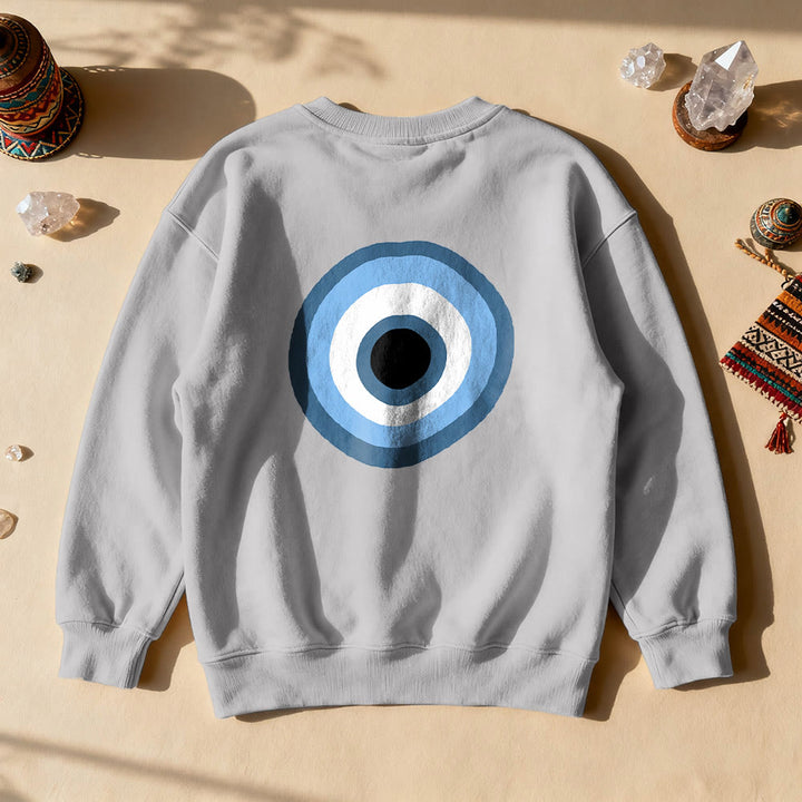 Olivenorma Unisex Blue Evil Eye Sweatshirt - Grey - 2XL - image 13