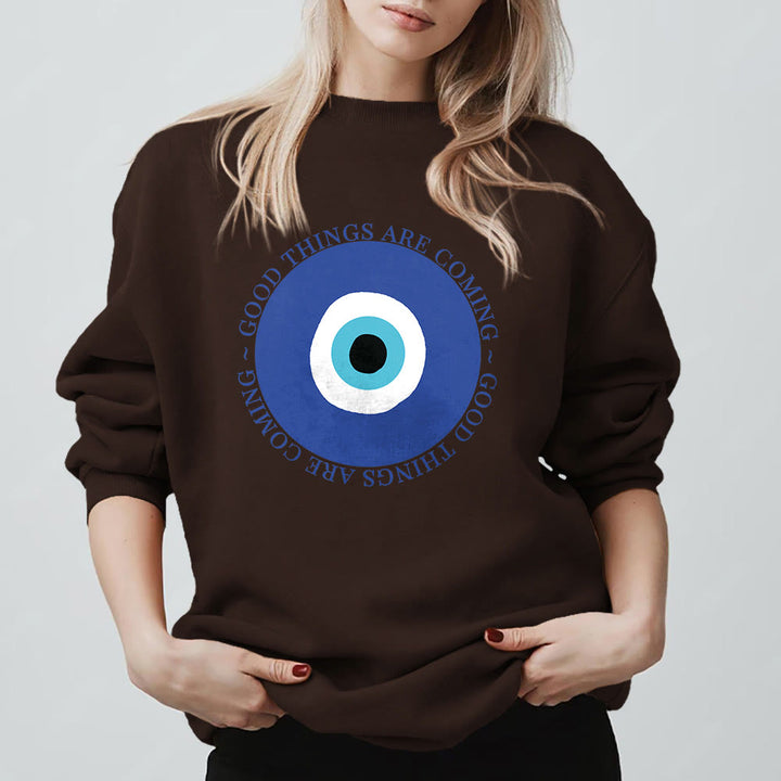 Olivenorma Vintage Classic Evil Eye Design Sweatshirt - image 10