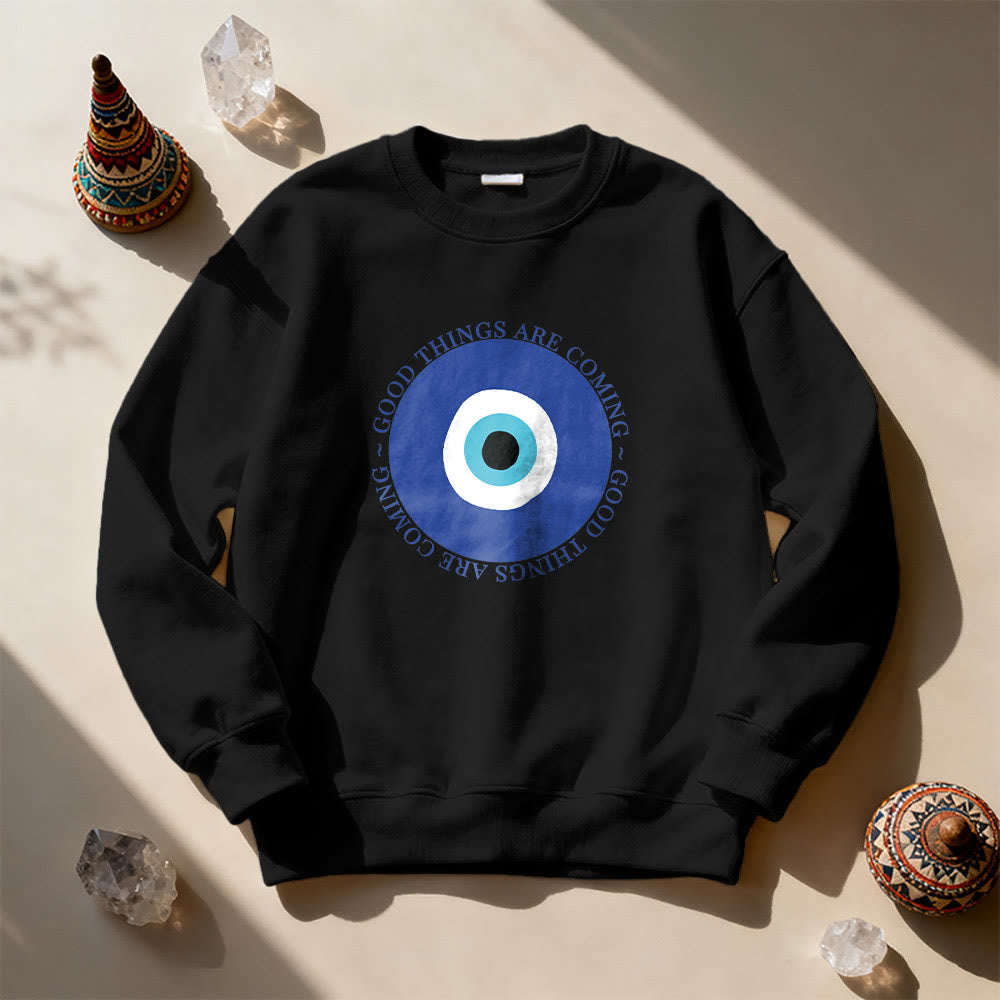 Olivenorma Vintage Classic Evil Eye Design Sweatshirt - Black - 2XL - image 5