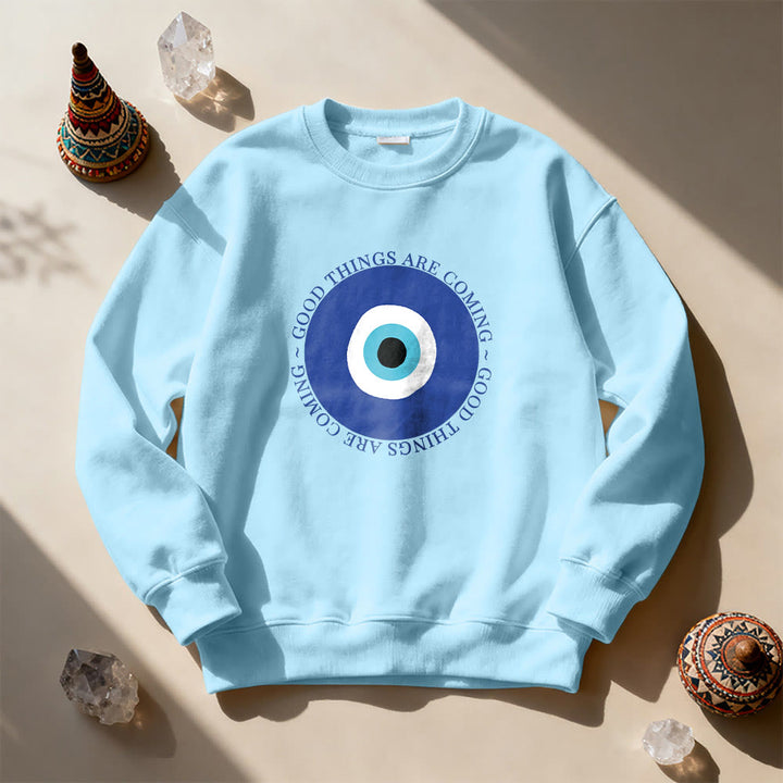 Olivenorma Vintage Classic Evil Eye Design Sweatshirt - Blue - 2XL - image 13