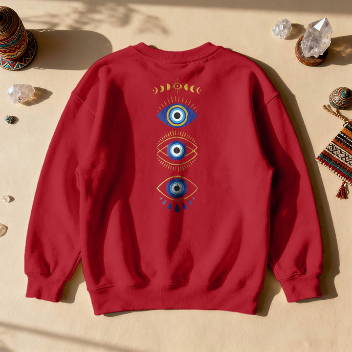 Olivenorma Layered Evil Eye Moon Phases Sweatshirt - Red - 2XL - image 22