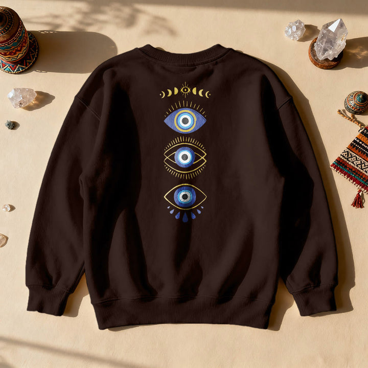 Olivenorma Layered Evil Eye Moon Phases Sweatshirt - Brown - 2XL - image 13