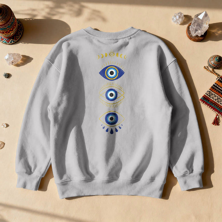 Olivenorma Layered Evil Eye Moon Phases Sweatshirt - Grey - 2XL - image 10
