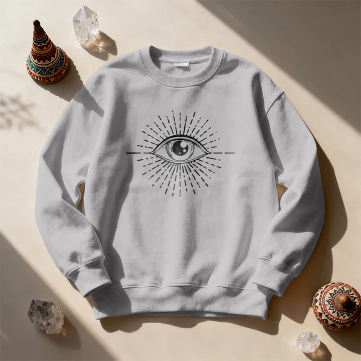 Olivenorma Spiritual Evil Eye Sunburst Sweatshirt  - Grey - 2XL - image 7