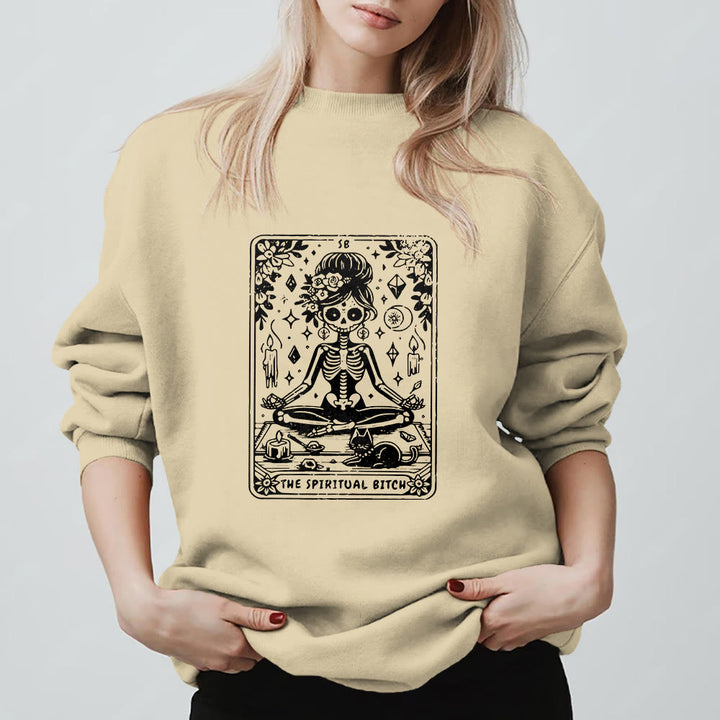 Olivenorma"THE SPIRITUAL BITCH"Tarot Spiritual Skeleton Sweatshirt  - image 12