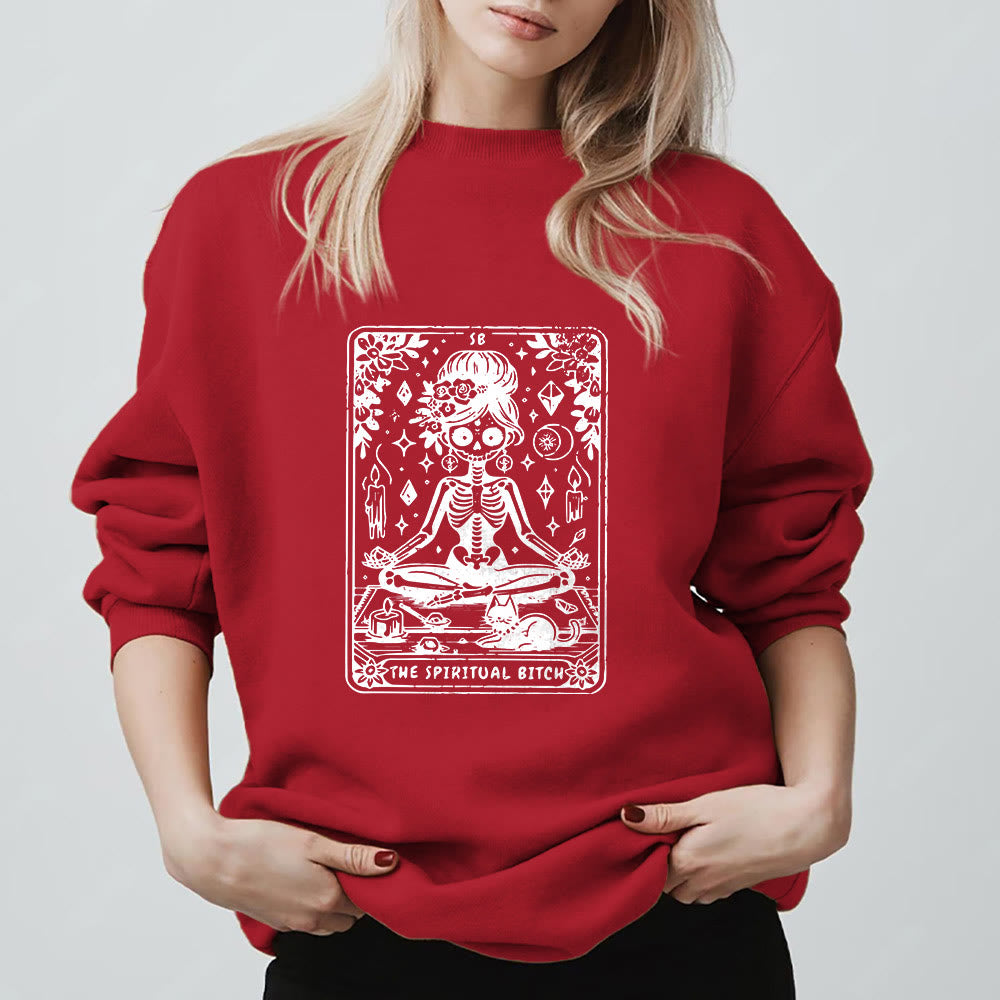 Olivenorma"THE SPIRITUAL BITCH"Tarot Spiritual Skeleton Sweatshirt  - image 16