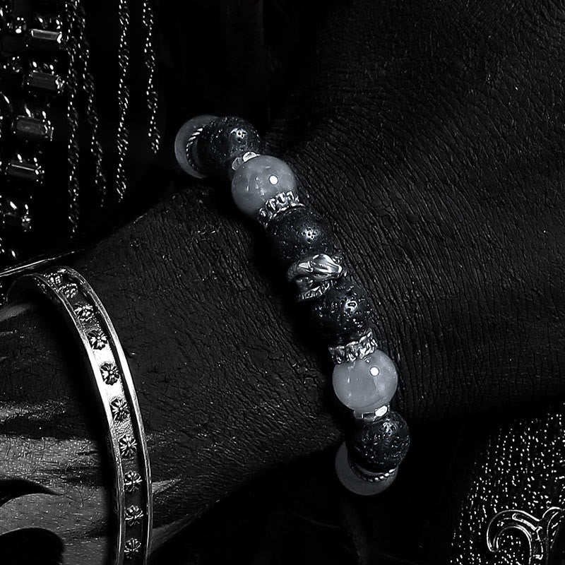 Olivenorma Obsidian&Lava Stone Beaded Bracelet - image 5