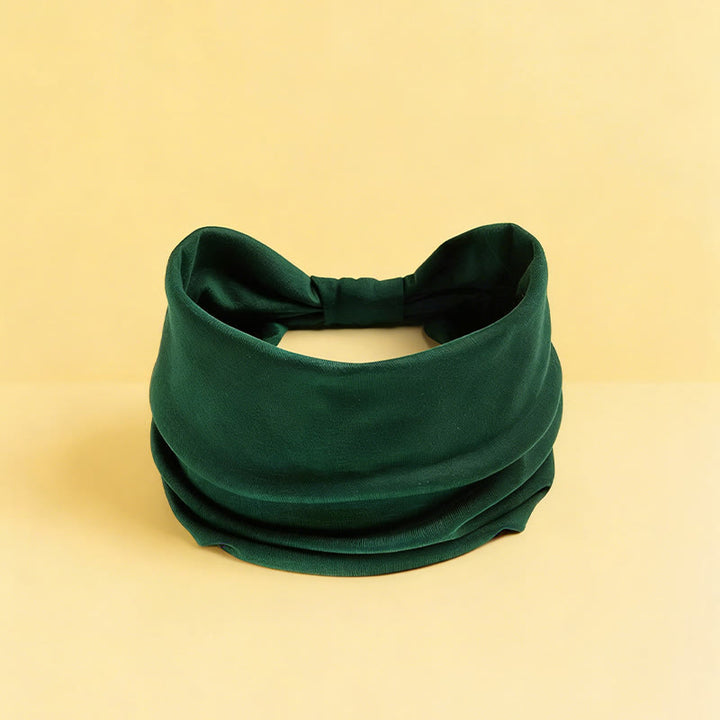 Olivenorma Boho Solid Wide Stretchy Sports Yoga Headband - Dark Green - image 5