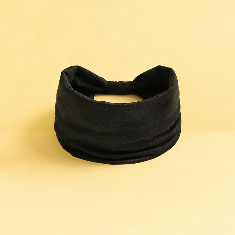 Olivenorma Boho Solid Wide Stretchy Sports Yoga Headband - Black - image 10