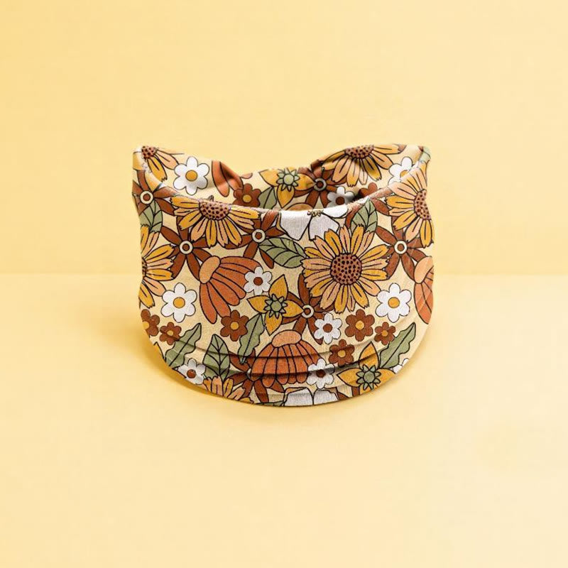 Olivenorma Boho Floral Print Adjustable Sports Headband - Light Yellow - image 7