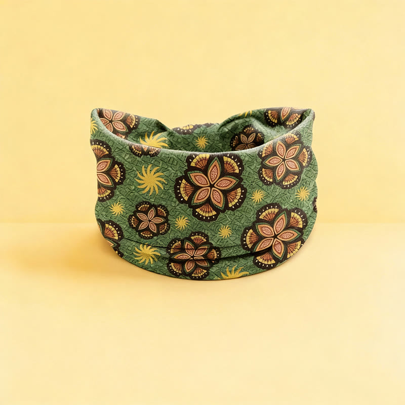 Olivenorma Boho Floral Print Adjustable Sports Headband - Green - image 0