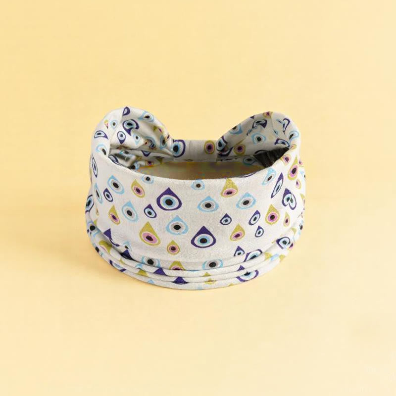 Olivenorma Boho Evil Eye & Sun Printed Adjustable Yoga Headband - Evil Eye - image 0