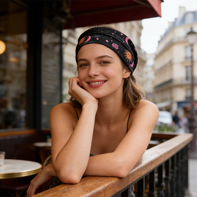 Olivenorma Boho Moon & Star  Adjustable Yoga Headband - image 1