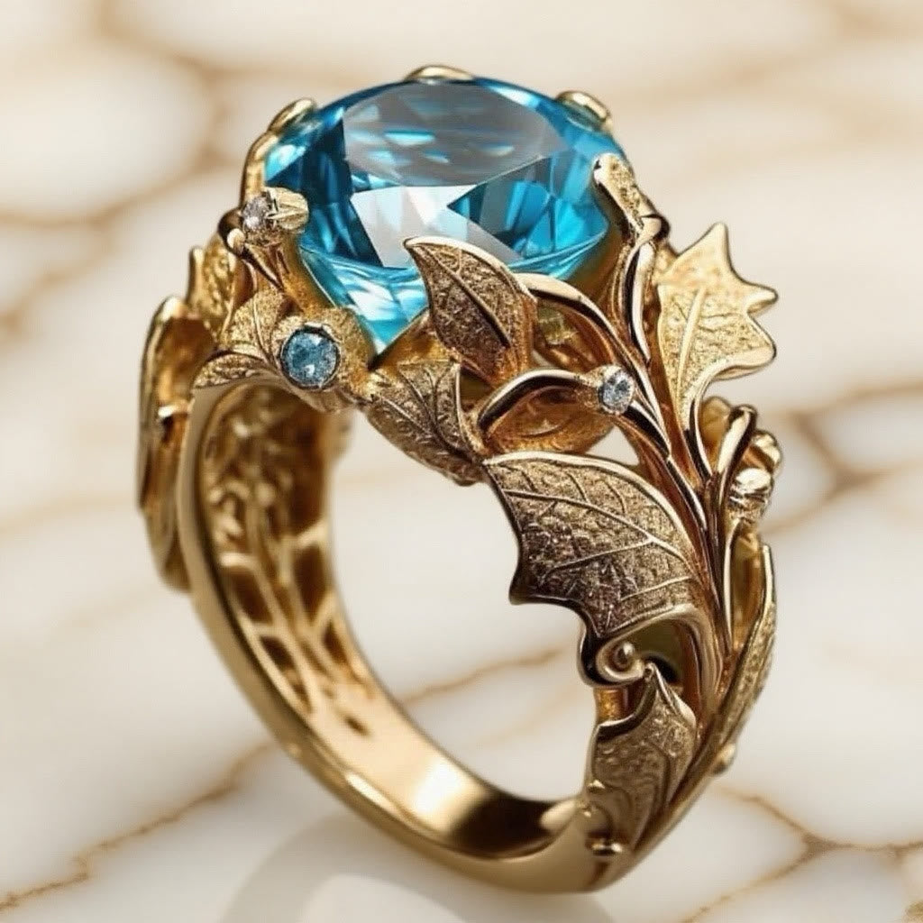 FREE Today: Vintage Blue Crystal Leaf Ring - image 8