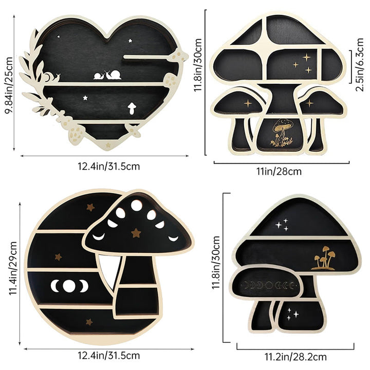Olivenorma Wooden Mushroom heart Crystal Shelf - image 6
