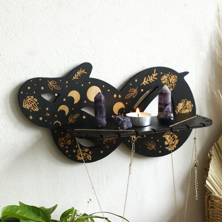 Olivenorma Wooden Sun&Moon Serpent Crystal Shelf - image 2