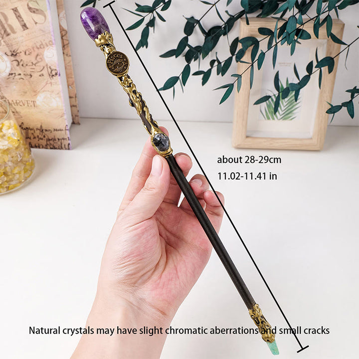 Olivenorma Natural Gemstone Zodiac 12 Constellation Crystal Wand / Scepter - image 23