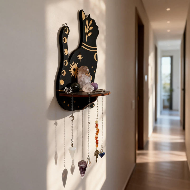 Olivenorma Wooden Cute Kitten Crystal Shelf - image 3
