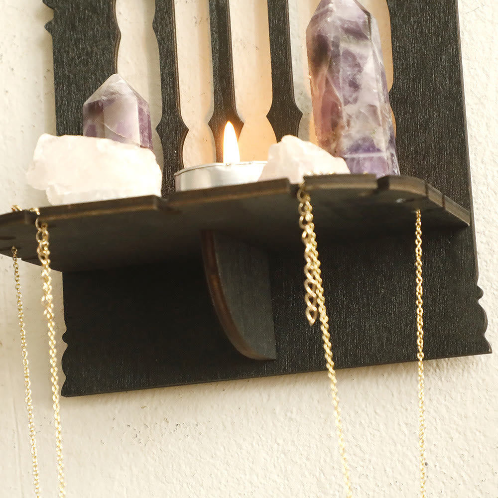 Olivenorma Wooden Gothic Throne Crystal Shelf - image 3