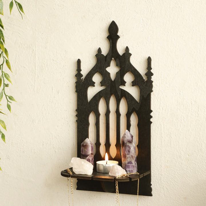 Olivenorma Wooden Gothic Throne Crystal Shelf - image 2