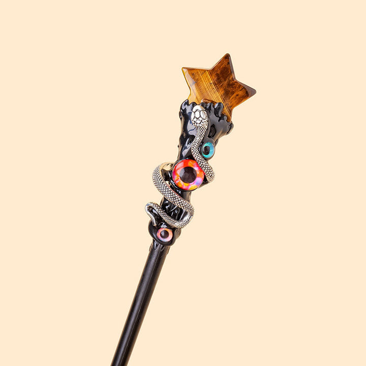 Olivenorma Natural Gemstone Evil Eye Magic Crystal Wands - Tiger Eye-Star Style - image 7