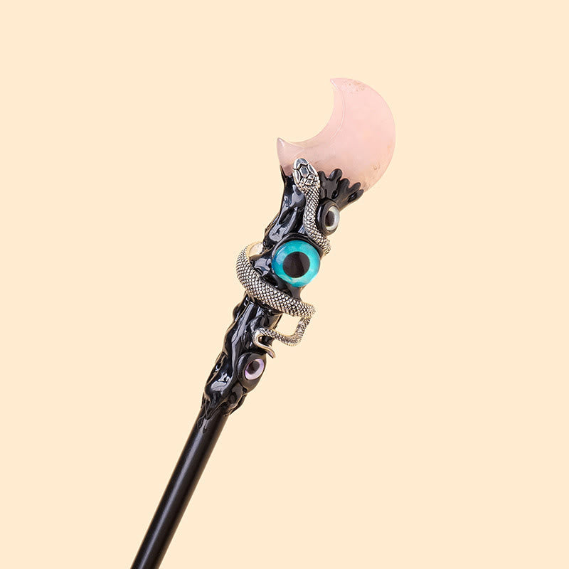 Olivenorma Natural Gemstone Evil Eye Magic Crystal Wands - Rose Quartz-Moon Style - image 17