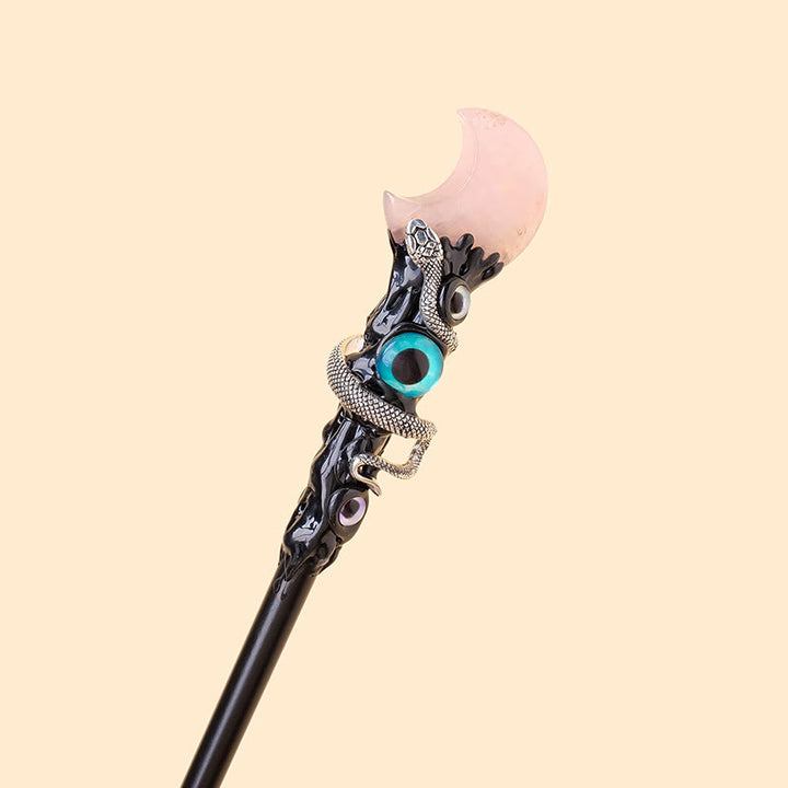 Olivenorma Natural Gemstone Evil Eye Magic Crystal Wands - Rose Quartz-Moon Style - image 17