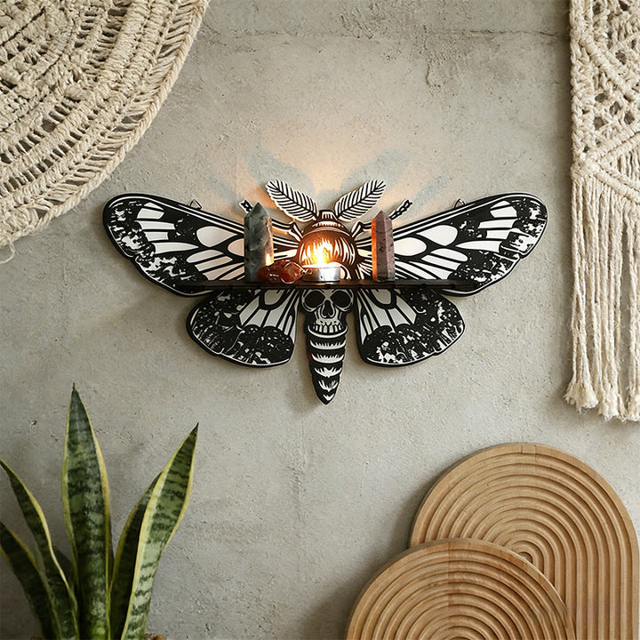 Olivenorma Wooden Moth&Skull Crystal Shelf - image 2