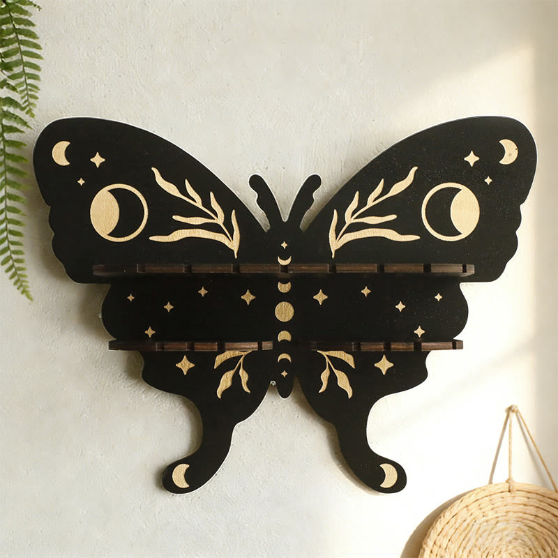 Olivenorma Wooden Moon&Star Butterfly Crystal Shelf - image 2