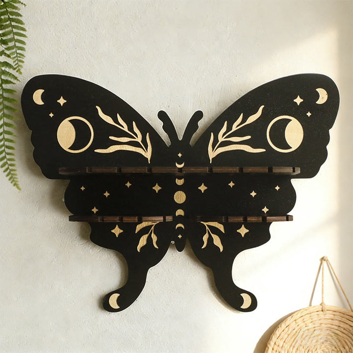 Olivenorma Wooden Moon&Star Butterfly Crystal Shelf - image 2