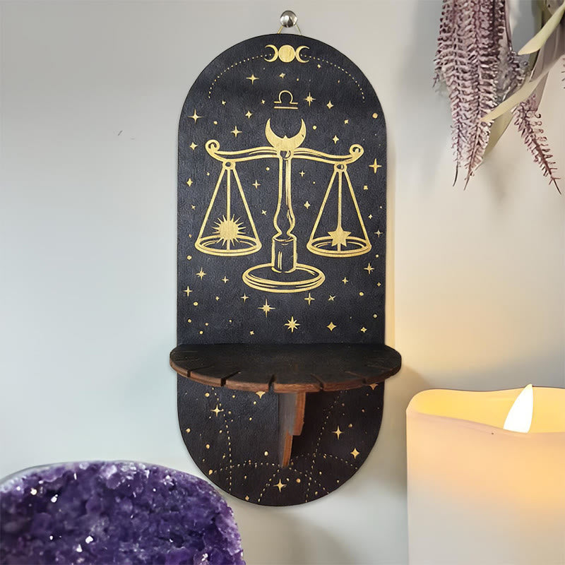 Olivenorma Wooden Boho Black oval-shaped Crystal Shelf - Libra - image 2