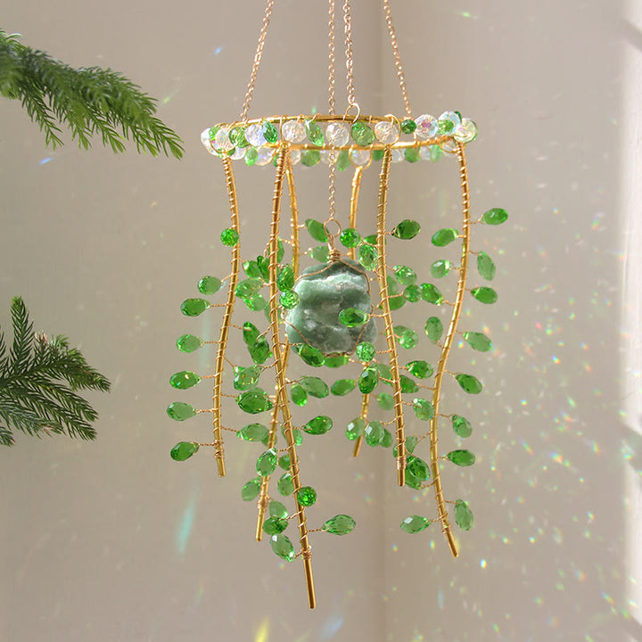 Olivenorma Natural Green Aventurine Willow Branch Suncatcher Wind Chime - Green Aventurine - image 1