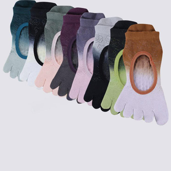 Olivenorma Non-Slip Grip Pilates Barre Dance Socks with Breathable Open Heel Design Gradient Five-Toe Backless Yoga Socks - image 11