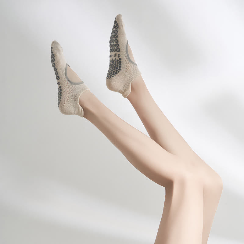 Olivenorma Non-Slip Grip Toe Separation Workout Socks with Breathable Cotton Comfort Backless Five-Toe Sports Yoga Socks - Creamy White - 10 Pairs - image 1