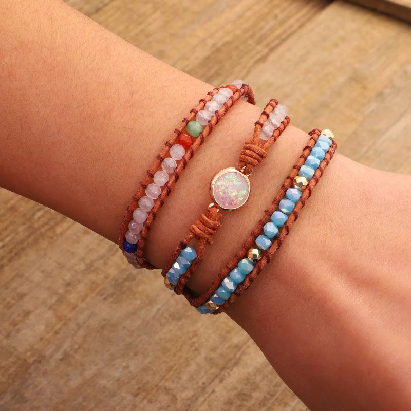 Olivenorma Healing Multi-Color Beaded Woven Wrap Bracelet - image 1