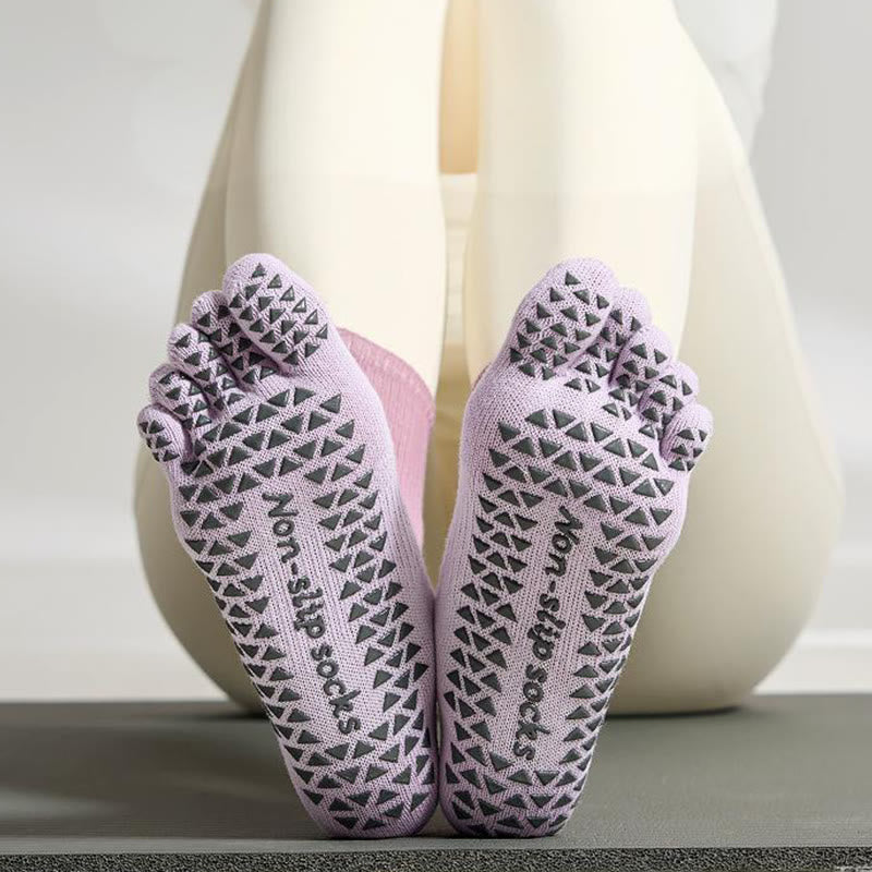 Olivenorma Tie-Dye Five-Toe Non-Slip Grip Toe Separation Pilates Workout Socks with Breathable Cotton Stretch Yoga Socks - image 0