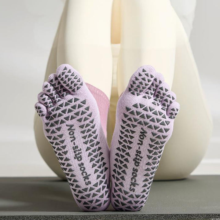 Olivenorma Tie-Dye Five-Toe Non-Slip Grip Toe Separation Pilates Workout Socks with Breathable Cotton Stretch Yoga Socks - image 0