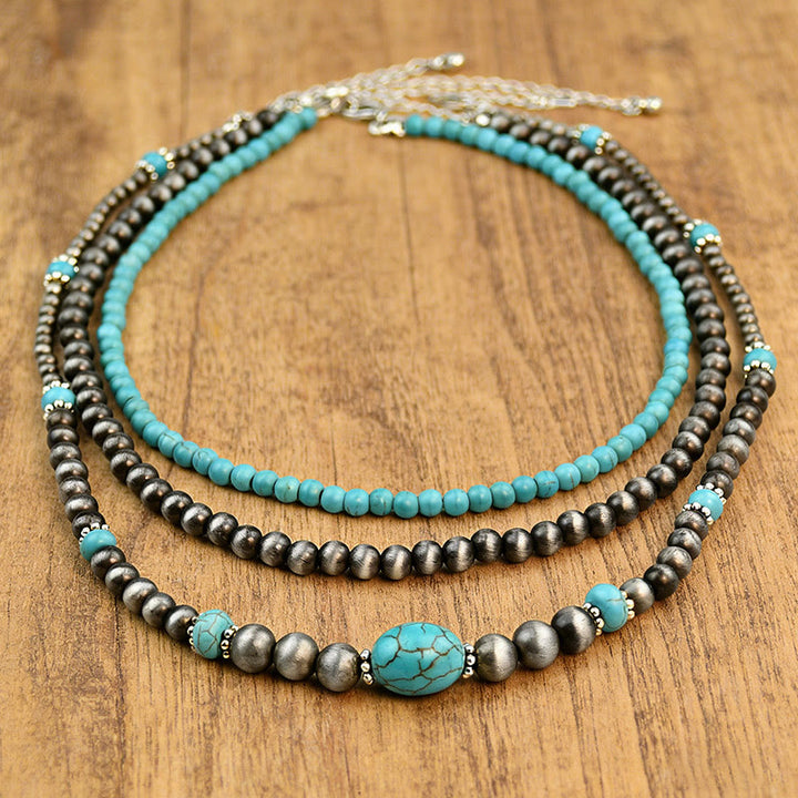 Olivenorma Navajo Style Turquoise Layered Necklace - Style-1 - image 3