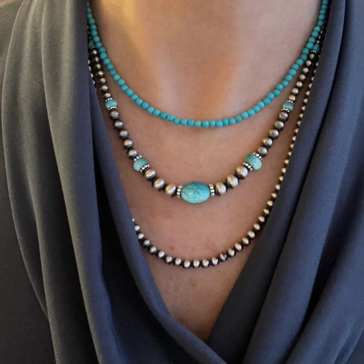 Olivenorma Navajo Style Turquoise Layered Necklace - image 2
