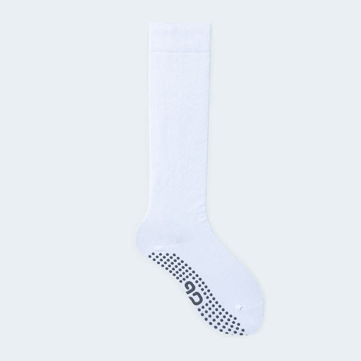 Olivenorma Solid Color Calf-Length Non-Slip Grip Pilates Barre Fitness Socks with Breathable Cotton Comfort Support Yoga Socks - White - 10 Pairs - image 9