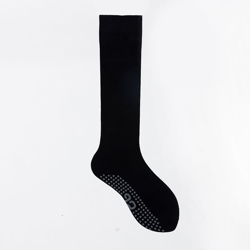 Olivenorma Solid Color Calf-Length Non-Slip Grip Pilates Barre Fitness Socks with Breathable Cotton Comfort Support Yoga Socks - Black - 10 Pairs - image 5